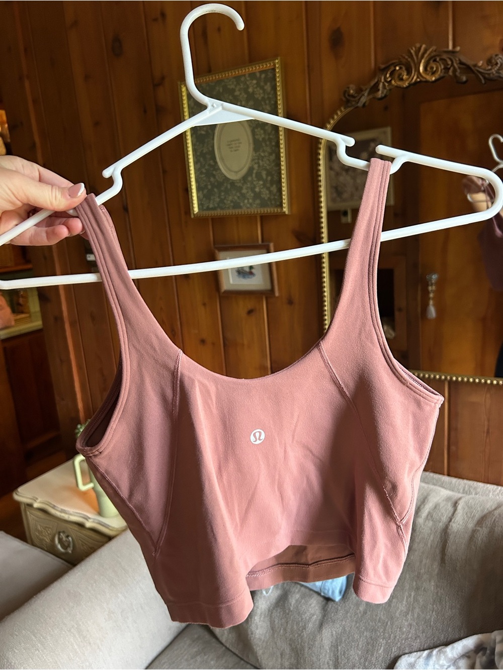 lululemon athletica Rose Pink Cropped Sports Tank